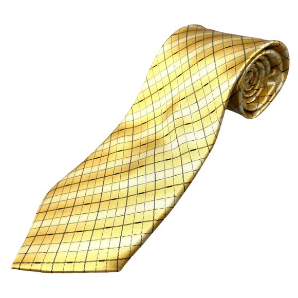Life Style Mens Vintage Italian Dress Tie Geometric Diamond Pattern 59" 4" - Picture 1 of 11